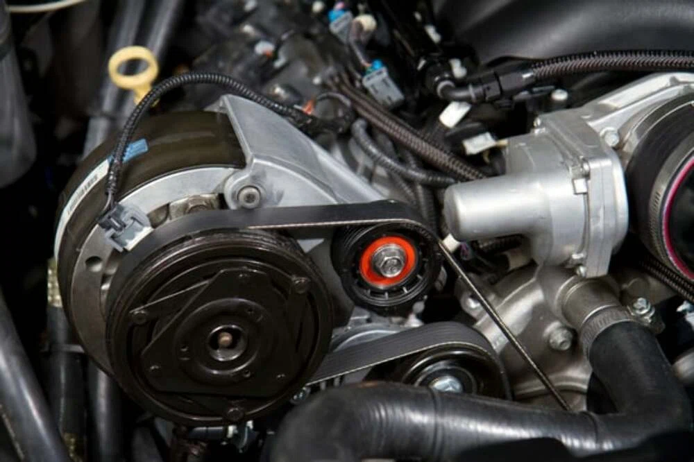 Black LS A_C Accessory Drive Bracket 20-133BK